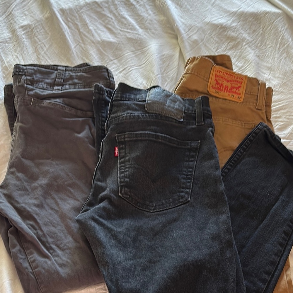 Levi's Men's Slim Straight Jeans - Black and Tan